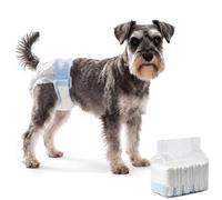 PawHut Lot de 48 couches absorbantes pour chien femelle, taille M, avec bande élastique réglable, jetables, pour incontinence et urination, 48 x 35 x 1 cm, blanc
