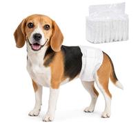 PawHut Lot de 48 couches jetables absorbantes pour chien mâle, culottes hygiéniques pour incontinence ou miction excessive et dressage, taille L, 62 à 80 cm