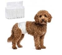 PawHut Lot de 48 couches jetables absorbantes pour chien mâle, culottes hygiéniques pour incontinence ou miction excessive et dressage, taille S, 30 à 48 cm
