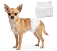 PawHut Lot de 48 couches jetables absorbantes pour chien mâle, culottes hygiéniques pour incontinence ou miction excessive et dressage, XS, 20-28 cm
