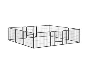 PawHut Luxe Parc enclos modulable Acier époxy Porte verrouillable pour Chiens, Lapins, rongeurs, Petits Animaux, intérieur et extérieur 80 x 60 cm Gris