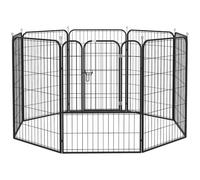 Pawhut Parc enclos Luxe modulable en acier époxy pour chiens, lapins et rongeurs 80x100 cm noir