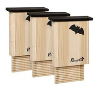 PawHut Maison à Chauves-souris Lot de 3 Bois de Sapin 25x6x37.5cm