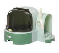 PawHut Maison de Toilette, bac à litière fermé pour Chat - Compartiment inférieur Amovible pour Un Nettoyage Facile - Pelle Inclus - Vert