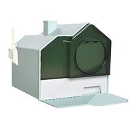 PawHut Maison de Toilette bac à litière pour Chat Design maisonnette avec Porte battante, Pelle, Filtre et Tapis Inclus dim. 47L x 45l x 42H cm - Bleu