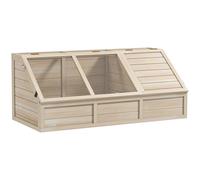 PawHut Maison en Bois pour Tortues, enclos intérieur pour Petits Animaux avec Couvercle ouvrable, loquets et 2 espaces distincts, sans Fond, 120 x 55 x 50 cm, Bois Naturel