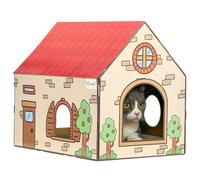 PawHut Maison en Carton ondulé Recyclable pour Chats d'intérieur