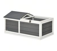 PawHut Maison enclos cage pour petit animal tortue avec 2 espaces 86 x 54 x 43 cm - bois de sapin Description:Ce superbe enclos pour vos petits animaux de compagnie est équipé d'une niche abritée avec