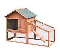 Pawhut Maison pour lapins en bois pour lapins d'extérieur Toit Tissu asphaltique 144 x 64,5 x 100 cm