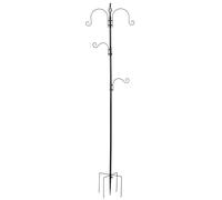 PawHut Mangeoire à Oiseaux Station d'alimentation décorative pour Oiseaux Station d'alimentation pour Oiseaux Sauvages avec 4 Crochets 54,5 x 54,5 x 208 cm Noir