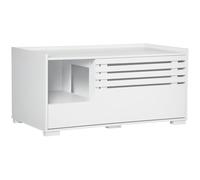 PawHut Meuble pour litière avec Compartiments de Rangement, Blanc