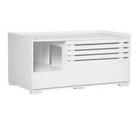 PawHut Meuble pour litière avec Compartiments de Rangement, Blanc | Meuble pour litière caché, table d'appoint, fond surélevé, convient à la plupart des bacs à litière, pour salon.