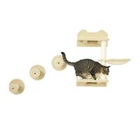 PawHut Mur d'escalade pour Chats, 4 pièces, Mur d'escalade pour Chats, INCL. 1 x tremplin, 3 x Arbres à Chat, Set Mur d'escalade, Arbre à Chat avec hamac, Chaise Longue Murale pour Chats, escalier