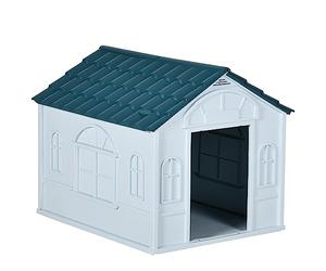 PawHut Niche d'extérieur en PP Blanc pour Chiens de Petite et Moyenne Taille - 65 x 75.7 x 63 cm