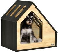 Pawhut niche pour chien en bois intérieur maison pour chat maison de repos pour chien avec coussin maison pour chien maison pour chien avec toit incliné pour petits chiens jusqu'à 8 kg