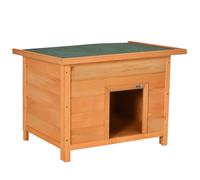PawHut Niche pour Chien en Bois Massif Toit Ouvert Imperméable Résistant aux Intempéries 85 x 58 x 58 cm