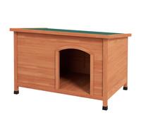PawHut Niche pour chien Niche en bois Niche XXL, 100 cm x 65,5 cm x 68 cm, Marron + Vert