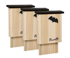 PawHut Nichoirs pour chauve-souris - Boîte à suspendre - Bois de sapin - 25 x 6 x 37,5 cm - Naturel
