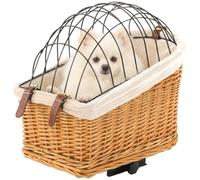 PawHut Panier Chien vélo Porte-Bagages Coussin Moelleux, Brun Clair