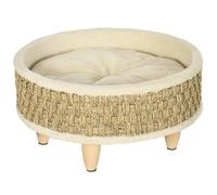 PawHut Panier pour chien peluche 100 % polyester 48x48x24.5 cm Beige