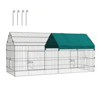 PawHut Parc enclos modulable acier avec bache pour lapins rongeurs petits animaux intérieur extérieur 220L x 85l x 103H cm vert Description:Cette clôture pour animaux de compagnie de PawHut permet de 
