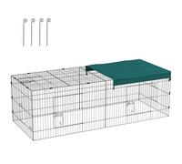 PawHut Parc enclos modulable acier avec bache pour lapins rongeurs petits animaux intérieur extérieur 220L x 85l x 70H cm vert Description:Cette clôture pour animaux de compagnie de PawHut permet de m