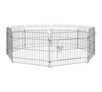Pawhut Parc enclos pour chiots, chiens, lapins et rongeurs diamètre 180 cm 8 panneaux noir