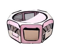 PawHut Parc Pliable pour Chiens et Chats, Parc Portable pour Petits Animaux imperméable en Tissu Oxford avec 2 Portes, pour l'extérieur et l'intérieur, Ø90x41 cm, Rose