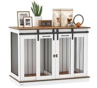 PawHut Parc pour chien 2 pièces Option 2 portes 120 x 60 x 88,5 cm Blanc