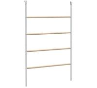 PawHut Perchoir Échelle pour Poules 4 Niveaux 140x86x2,5cm Argent/Naturel
