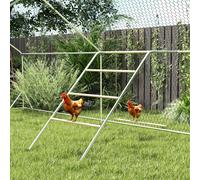 PawHut Perchoir pour poules à 5 niveaux en bois de pin et acier, échelle balançoire, 82 x 150 x 110 cm, argent