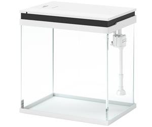 PawHut Petit aquarium complet 14L aquarium en verre avec système de filtration éclairage LED pompe à eau 30 x 20 x 33 cm blanc