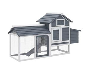 PawHut Petit poulailler Cottage Cage à Poules sur Pied dim. 150,5L x 54l x 87H cm Multi-équipement Bois Massif de Sapin