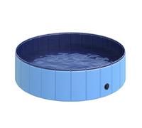 Pawhut Piscine pour chiens Bassin pliable Bouchon vidange Fond antidérapant Ø 1,20 m Bleu