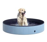 PawHut Piscine pour Chien Bassin PVC Pliable Anti-Glissant Facile à Nettoyer diamètre 160 cm Hauteur 30 cm Bleu