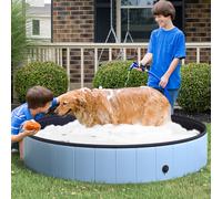 PawHut Piscine pour Chien Bassin PVC Pliable Anti-Glissant Facile à Nettoyer Diamètre 160 cm Hauteur 30 cm Bleu