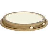 PawHut planche à gratter avec balle, jouet interactif pour chats en bois, carton à gratter en sisal, tapis à gratter, protection contre les griffures pour canapé, brun+blanc crème, Ø40 x 4,5 cm