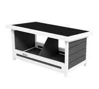 PawHut Pondoir nichoir pour poules 3 emplacements avec toit asphalte structure en bois 66 x 37 x 34 cm gris noir