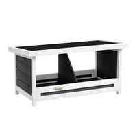 PawHut Pondoir nichoir pour Poules 3 emplacements avec Toit Asphalte, Structure en Bois, Utilisation intérieure extérieure, 66 x 37 x 34 cm, Gris Noir