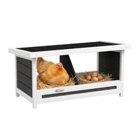 PawHut Pondoir Nichoir pour Poules 3 Emplacements Toit Asphalte 66x37x34cm | Structure en Bois, Utilisation Intérieure Extérieure, Poules Pondeuses