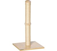 PawHut Poteau griffoir pour chats Colonne griffoir en sisal Arbre à chat stable Jouet griffoir pour chats avec balle 60 cm Panneau de particules Sisal Beige+Chêne 34 x 34 x 60 cm