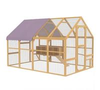 PawHut Poulailler 5.2m² 2.8x1.8x1.9m avec enclos Libre sécurisé Jaune