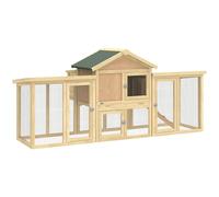 PawHut Poulailler Clapier Modèle Chalet Multi-Équipé Rampes Nichoirs Bois