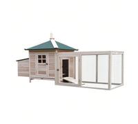 PawHut Poulailler cottage multi-équipement perchoir rampe pondoir enclos tiroir à déjection 196L x 76l x 97H cm bois massif pin Description:Ce poulailler cottage multi-équipé Pawhut permettra à vos po