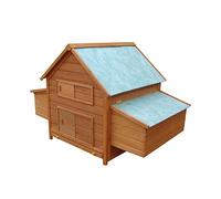 PawHut Poulailler de Jardin Cage pour Poules en Sapin, Bois et Vert, 160 x 98,5 x 107 cm