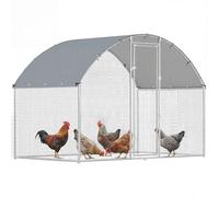 PawHut Poulailler d'extérieur, 2,8 x 1,7 x 1,9 m, 4,7 m², enclos en Acier galvanisé avec Toit imperméable Anti-UV et Serrure, Cage pour 5 à 8 Poules, Petits Animaux, Lapins et Canards