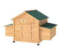 PawHut Poulailler en bois abri pour 2-4 poules toit ouvrant étanche & 2 pondoirs 150 x 100 x 96,5 cm jaune
