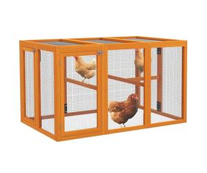 PawHut Poulailler et enclos de Libre Parcours 140x84,5x80,5 cm Orange