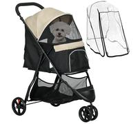 PawHut Poussette 2-en-1 pliable chien & chat jusqu'à 10 kg Vert foncé