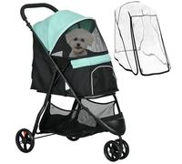 PawHut Poussette 2-en-1 pliable chien & chat jusqu'à 10 kg Vert foncé